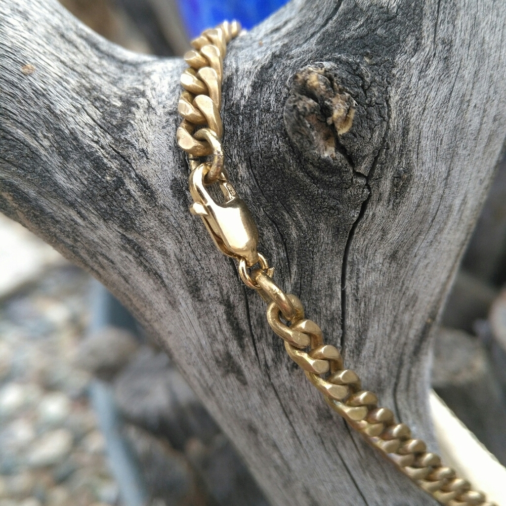 Vintage 1960s Etched ID Bracelet 14k Gold Plated - Picture 2 of 9